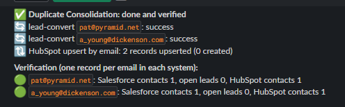 The green verified result after the fix